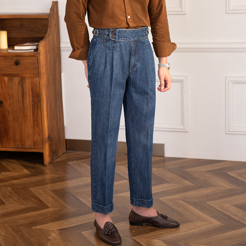 Vintage High-waisted Straight Leg Jeans For Men Vintage High-waisted Straight Leg Jeans For Men