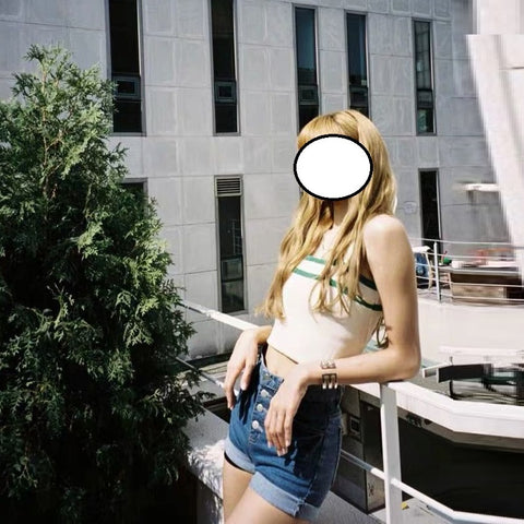 Slim Slim Short Suspender Knitted Top Tank Top Female