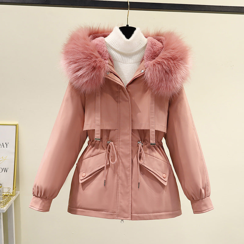 Korean Style Loose Cotton Short Fleece Parka