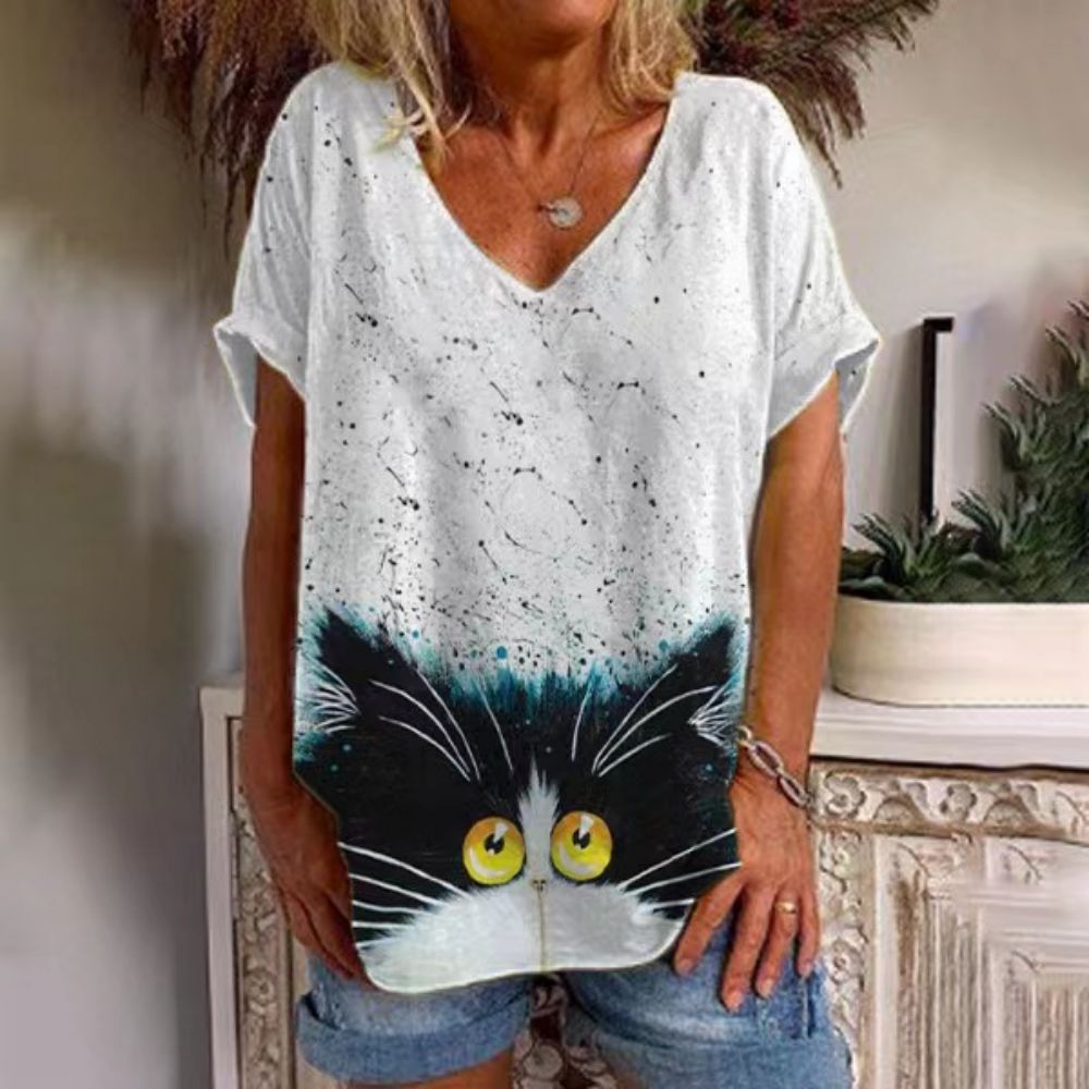 T-shirt Animal Print Casual Loose Street Trend