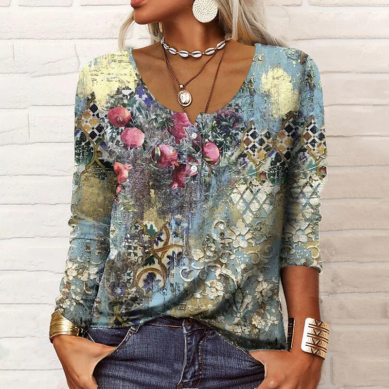 Personalized Flower T-shirt Casual Fashion