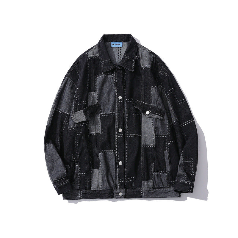 Black Denim Cardigan Jacket New Men And Women