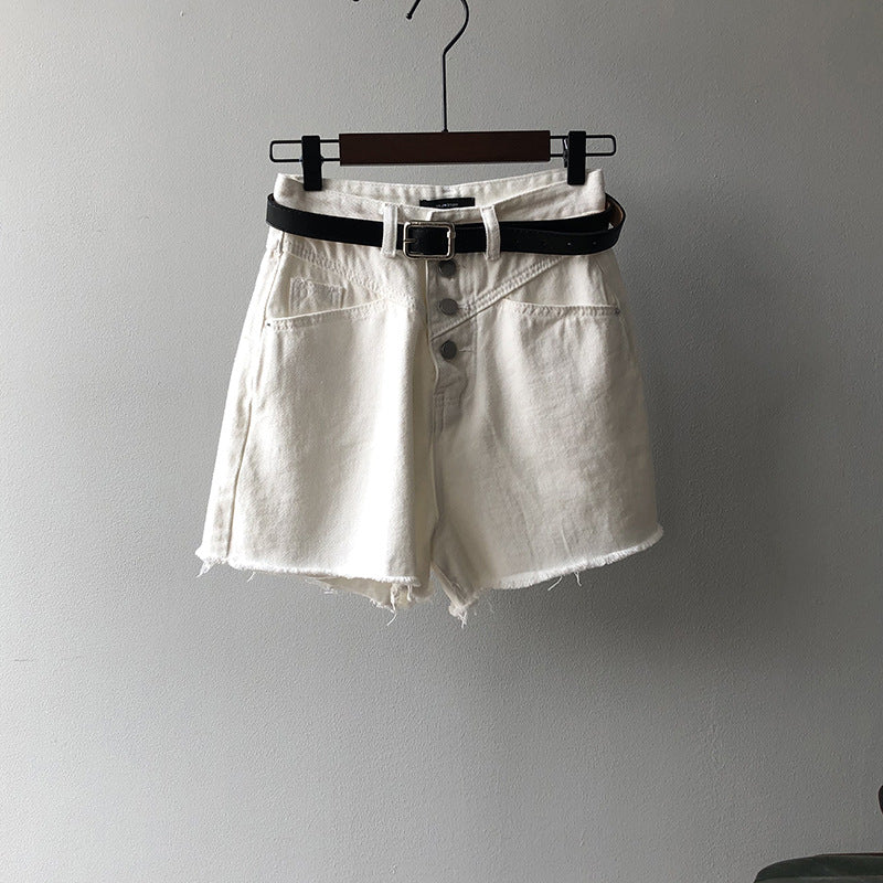 Wide-leg fleece hot pants Denim shorts