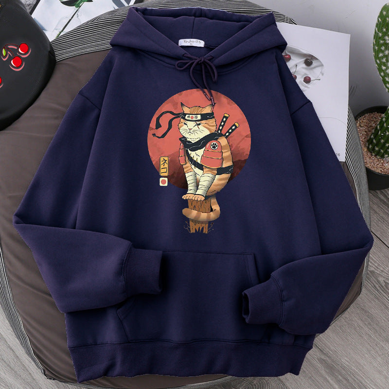 Cat Printing Hoodie Men Fashion Couple Hood Cat Printing Hoodie Men Fashion Couple Hood