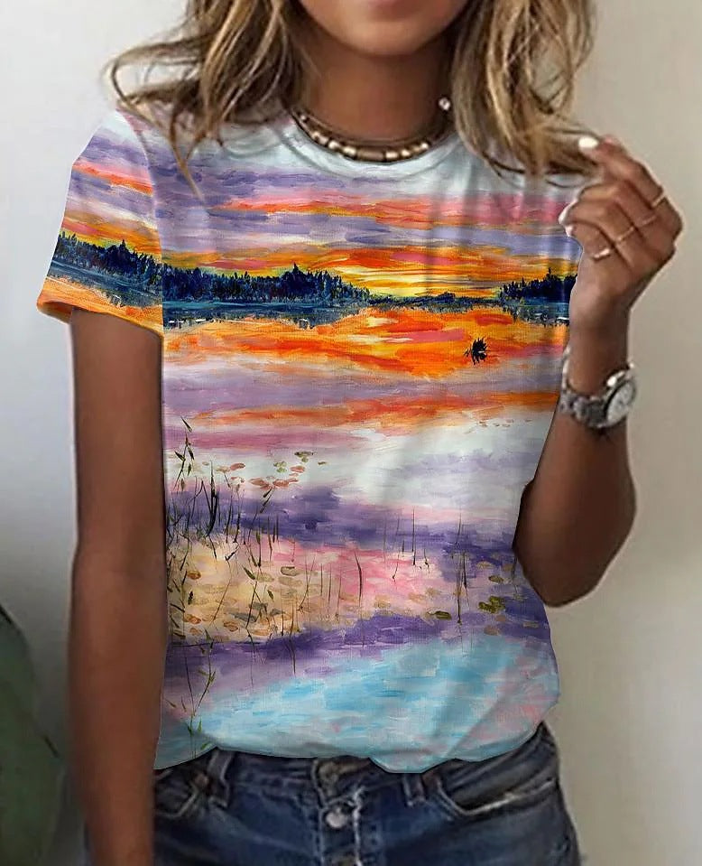 Printed Casual T-shirt For Women