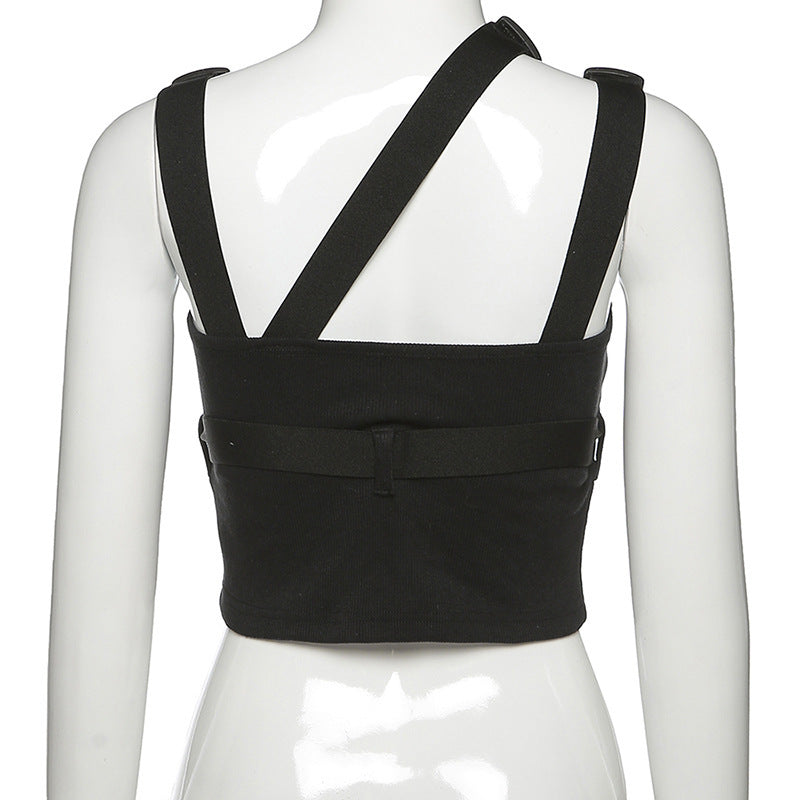 Schoolbag Buckle Short Strap Vest For Women