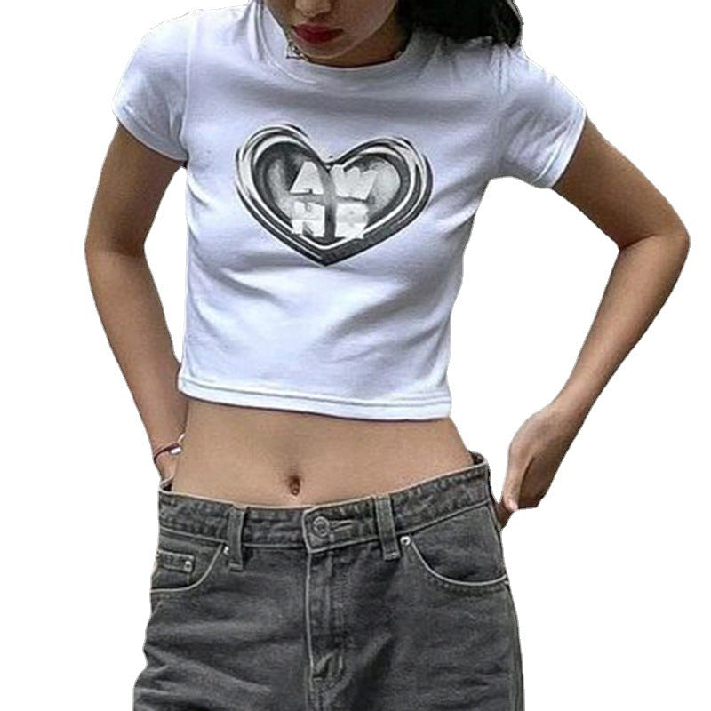 Sweet Girl Slim Versatile Short Open Navel Top