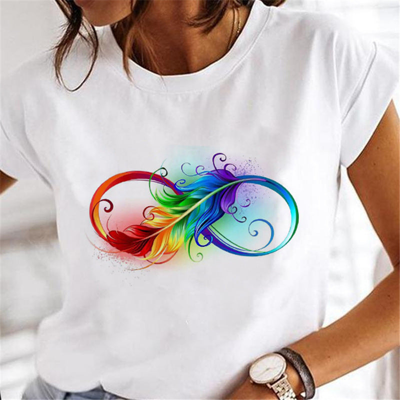 Street Personalized Feather Versatile T-shirt