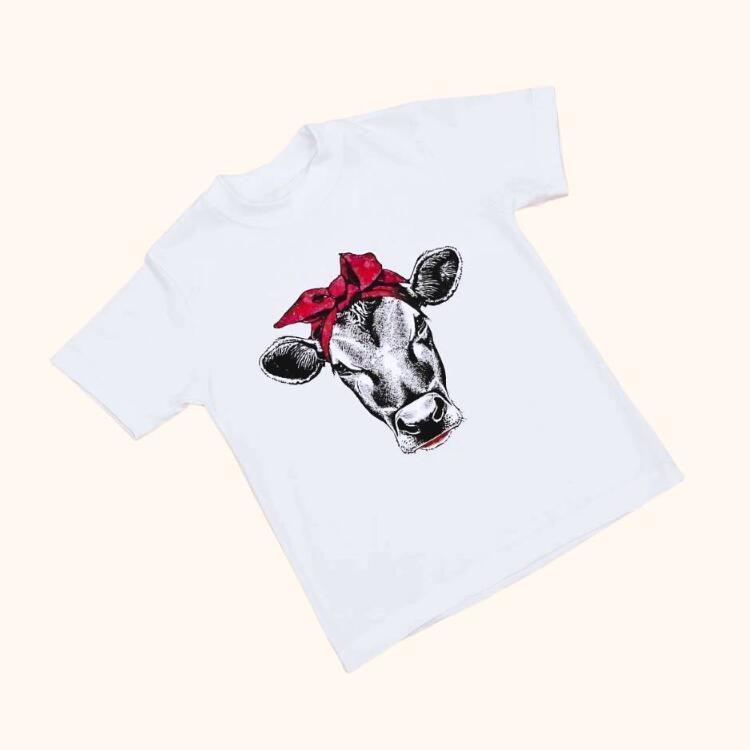 European And American Digital Printing Casual Round Neck Short Sleeves T-shirt With Headscarf