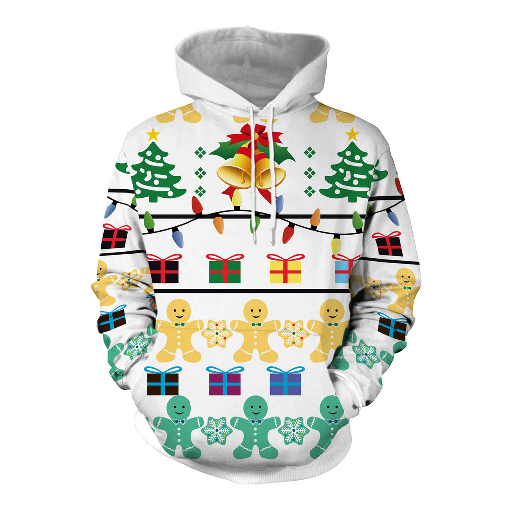 Women's Christmas Loose Versatile Hooded Creative Digital Printing Sweater