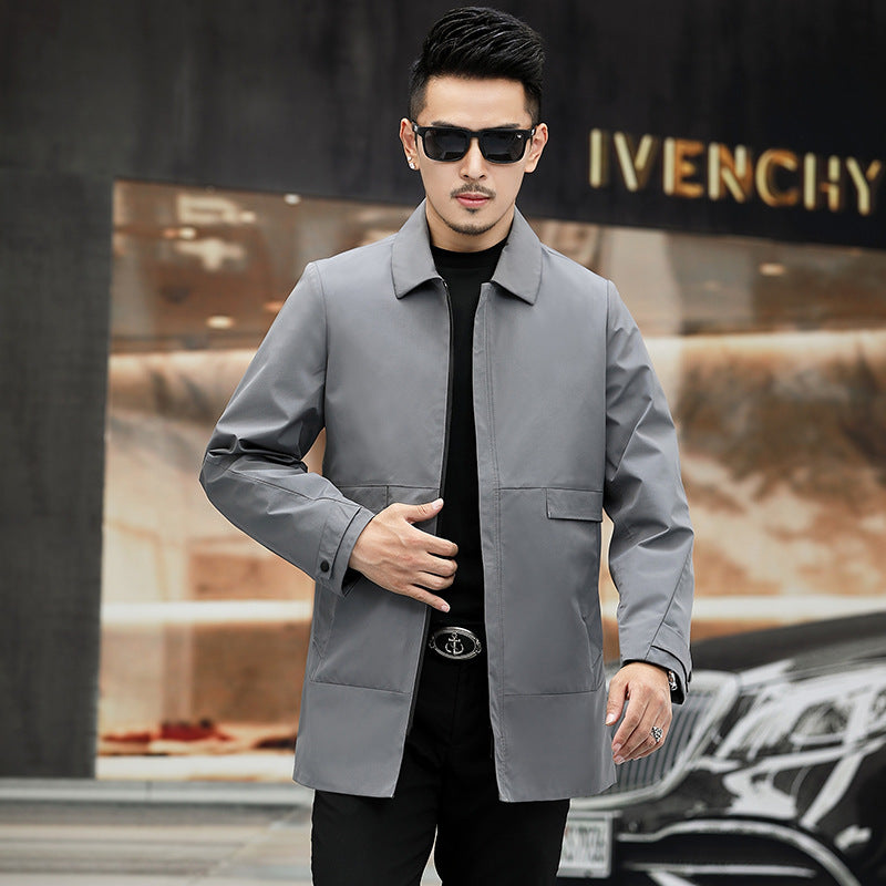 Lapel men's trench coat