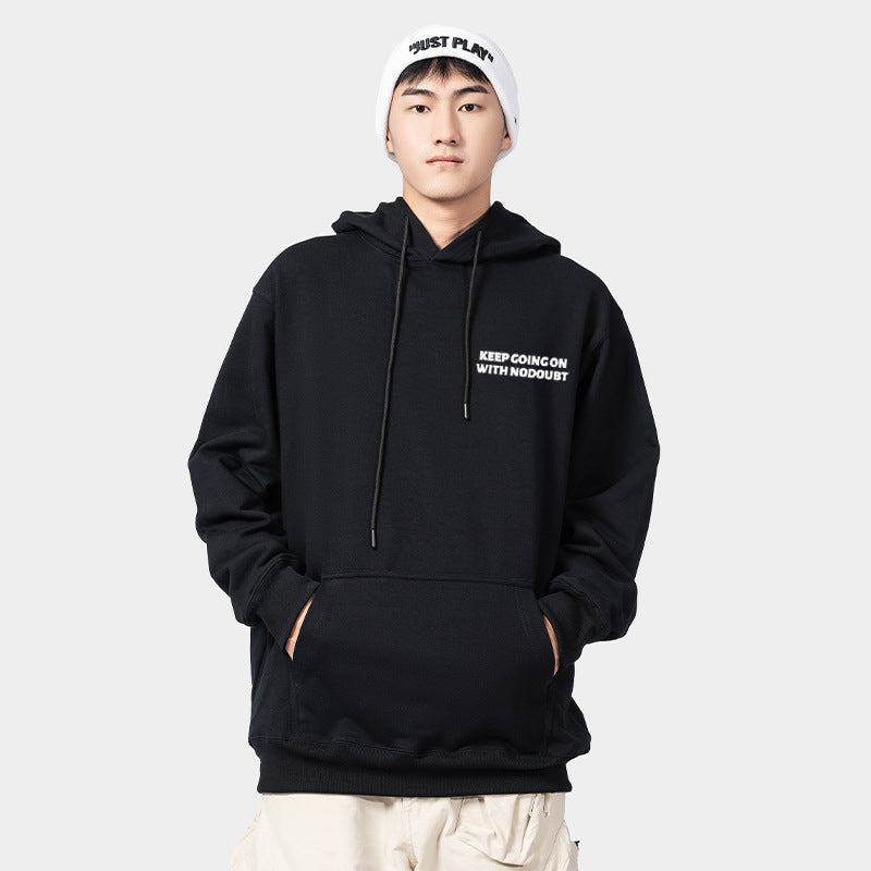 Gradient Letters Printed Hoodie Men
