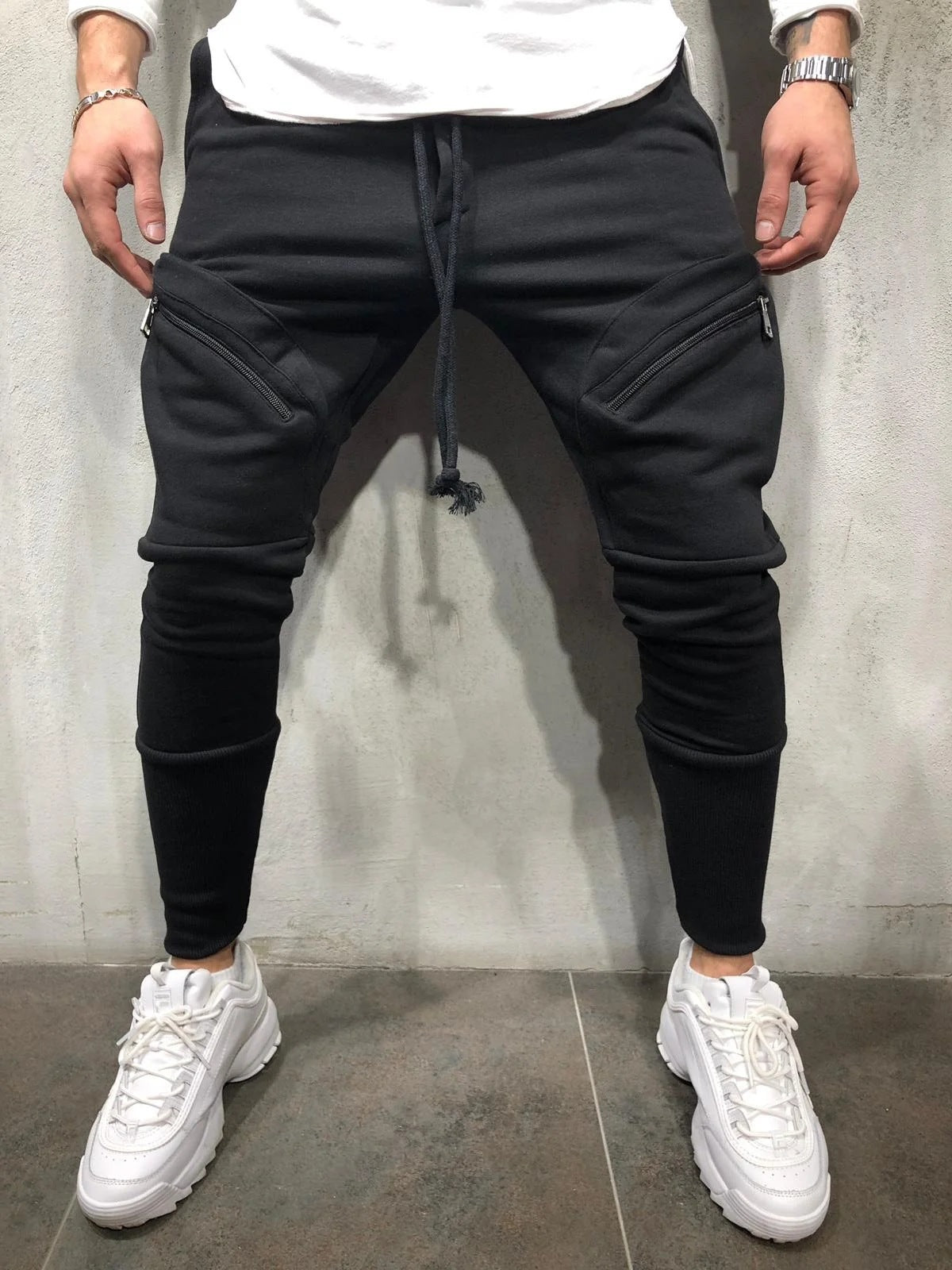Men Sports Zipper Casual Pants Men Sports Zipper Casual Pants