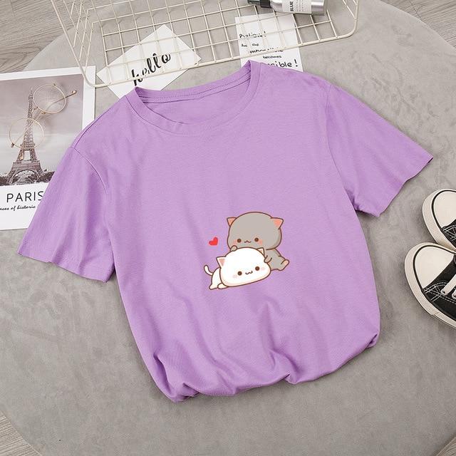 European And American Embrace Peach 3D Digital Printing Casual Round Neck Short Sleeves