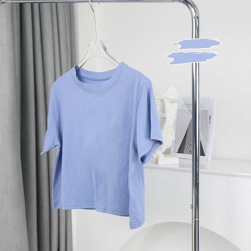 Cotton Round Neck Short Sleeved Top For Women