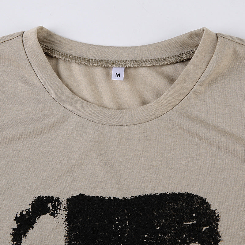 Fashionable Daily Versatile Slim Fitting Short T-shirt