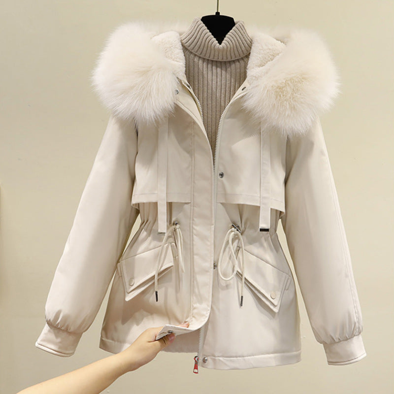 Korean Style Loose Cotton Short Fleece Parka
