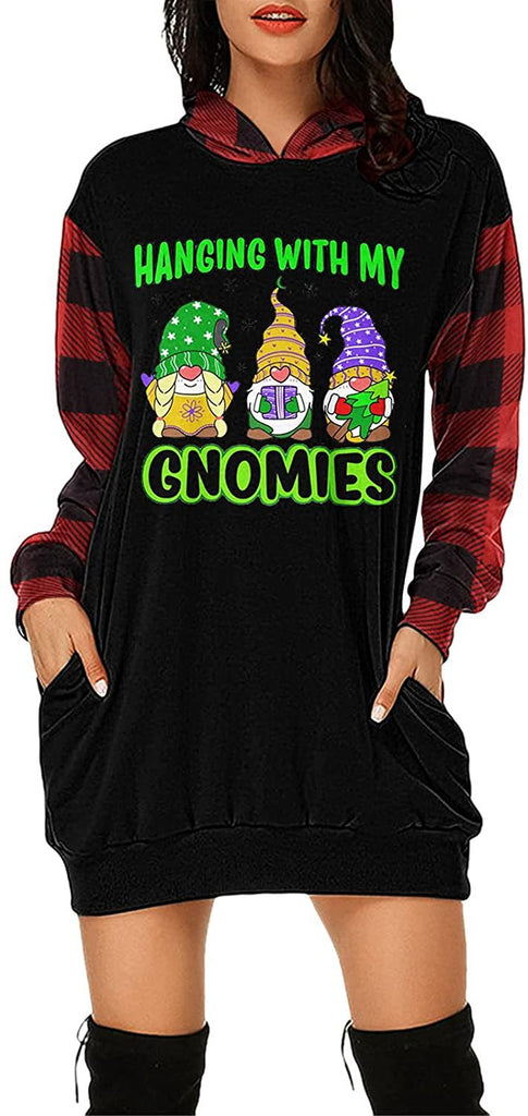 Christmas City Casual Hooded Loose fitting Dress
