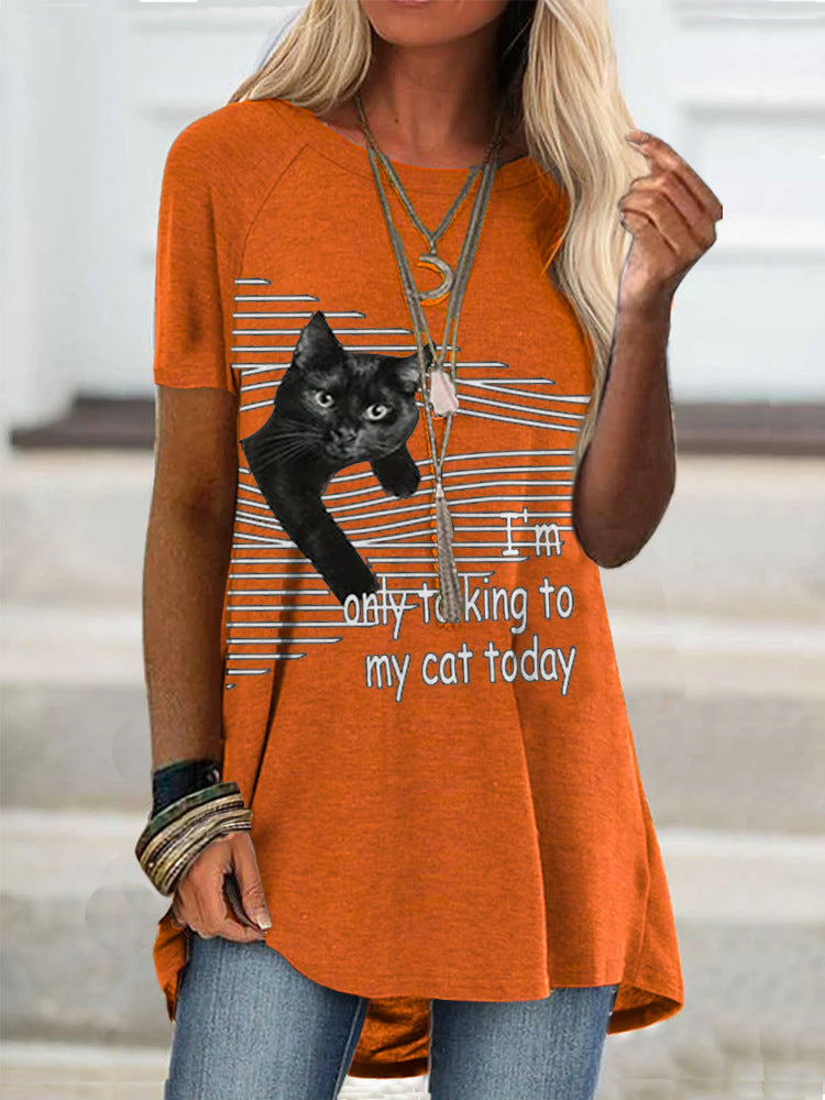 Fashion Women's Short Sleeve Digital Printing