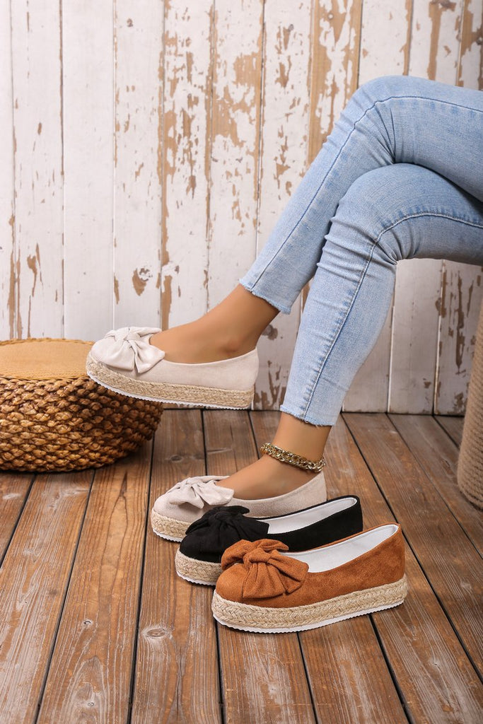 Plus Size Casual Pumps Women Bow Platform Shoes