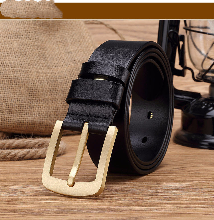 Belt Men Casual Retro Brass Pin Buckle Men's Belt Belt Men Casual Retro Brass Pin Buckle Men's Belt