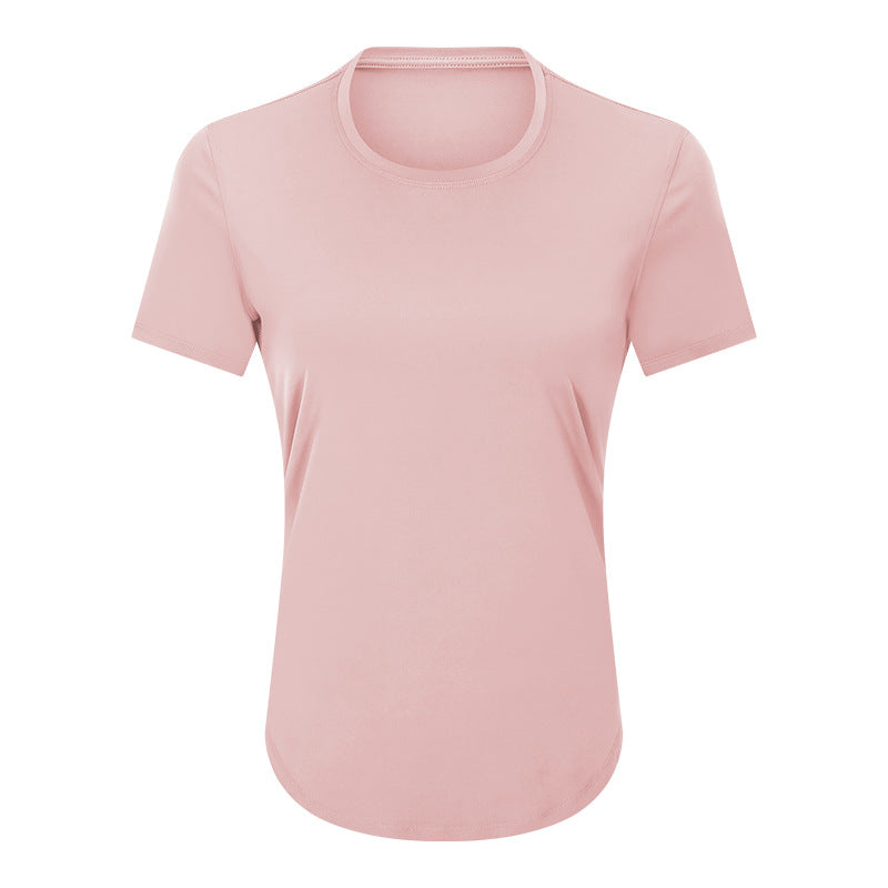 Simple Loose Brushed Yoga Ladies Short Sleeves