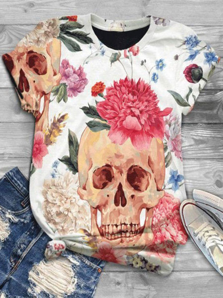 European And American Animal Printed Short Sleeved T-shirt