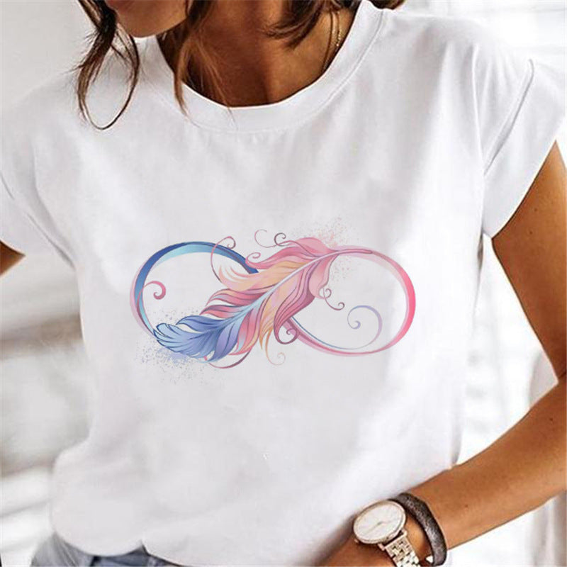 Street Personalized Feather Versatile T-shirt