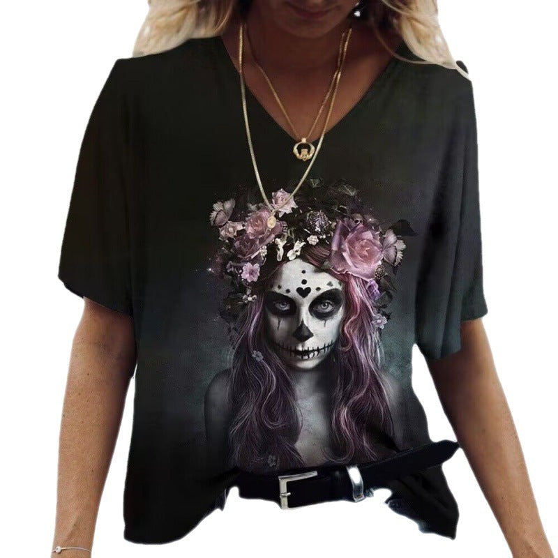 V-neck Fashion Versatile Casual T-Shirt