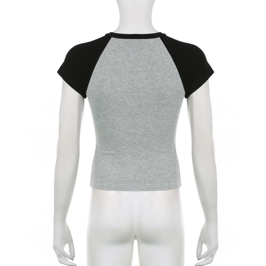 Spicy Girls' Tight-fitting Short Knitted Top With Exposed Navel