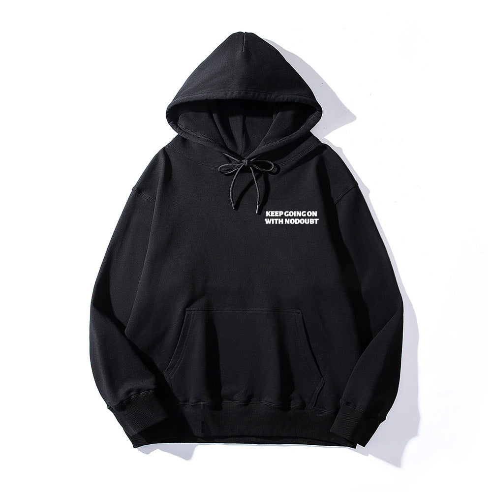 Gradient Letters Printed Hoodie Men