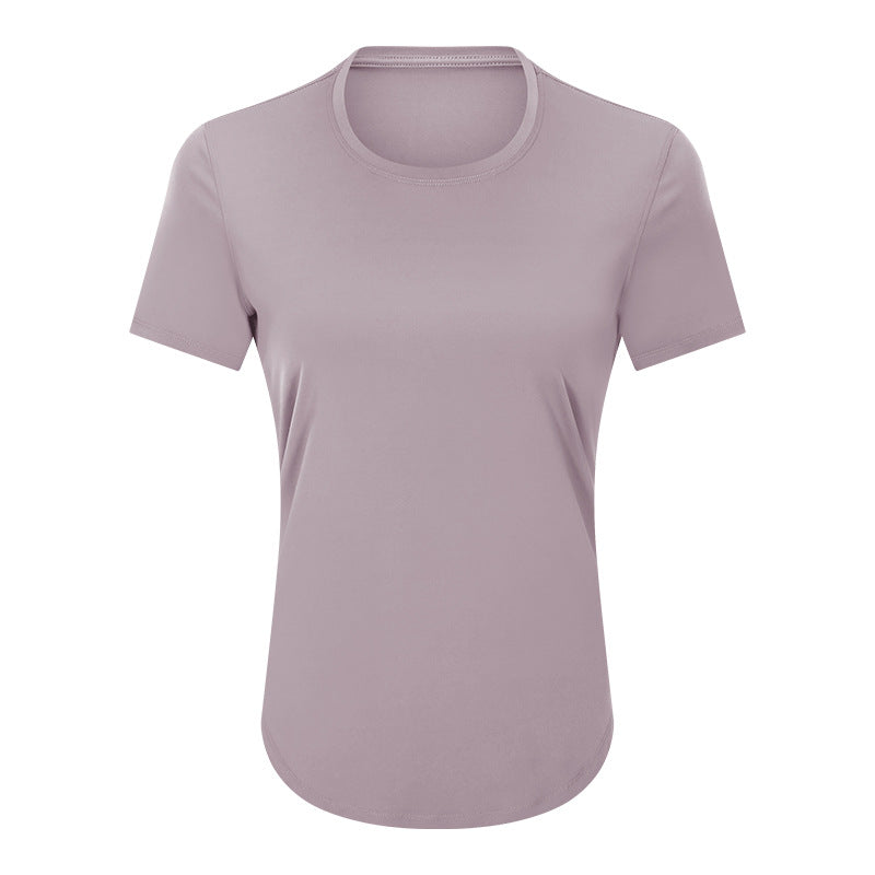 Simple Loose Brushed Yoga Ladies Short Sleeves