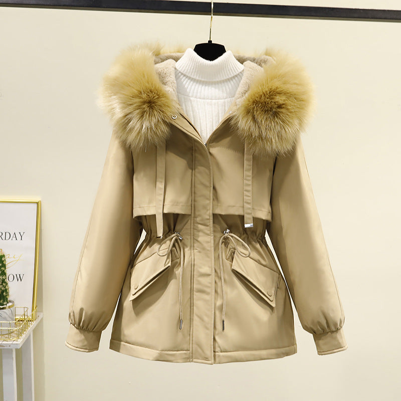 Korean Style Loose Cotton Short Fleece Parka