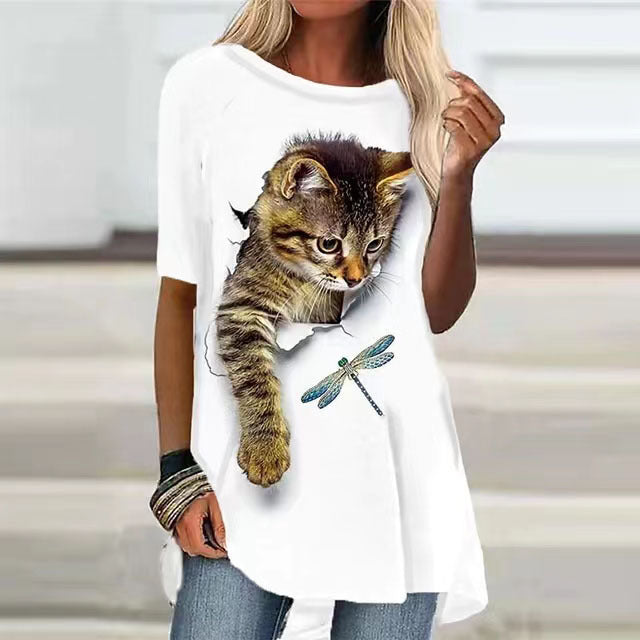 Fashion Women's Short Sleeve Digital Printing