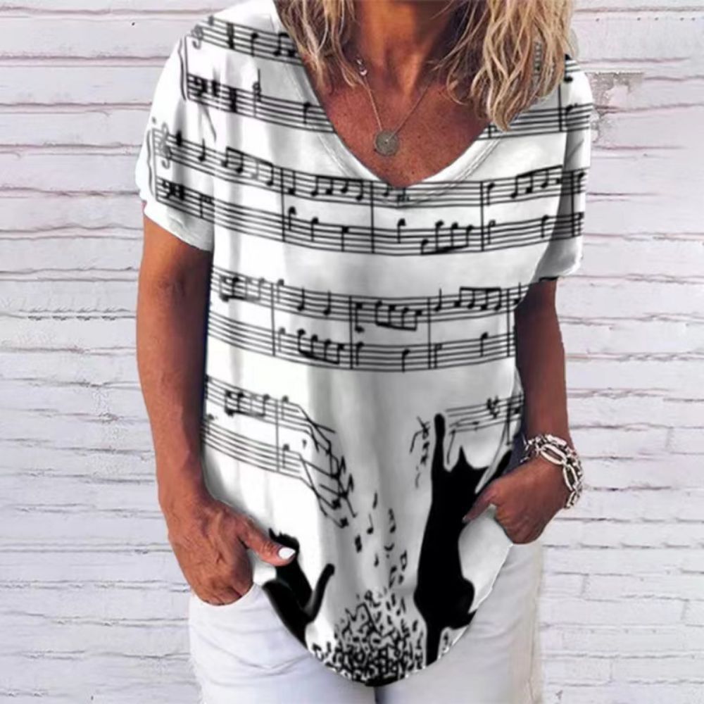 T-shirt Animal Print Casual Loose Street Trend