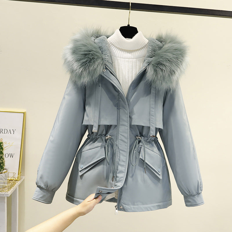 Korean Style Loose Cotton Short Fleece Parka