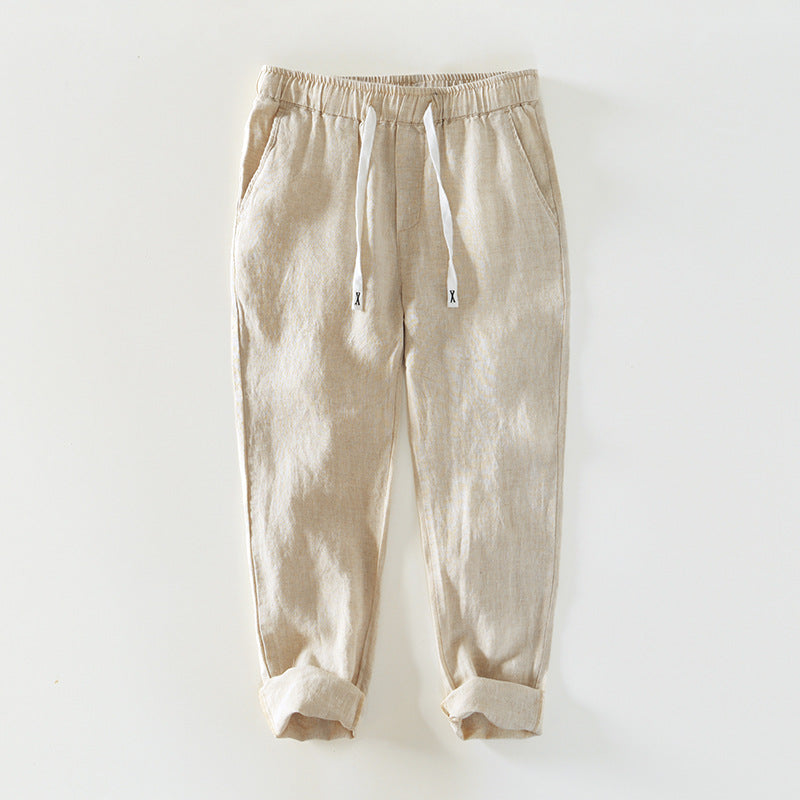 Fashion Linen Leisure Trousers Men