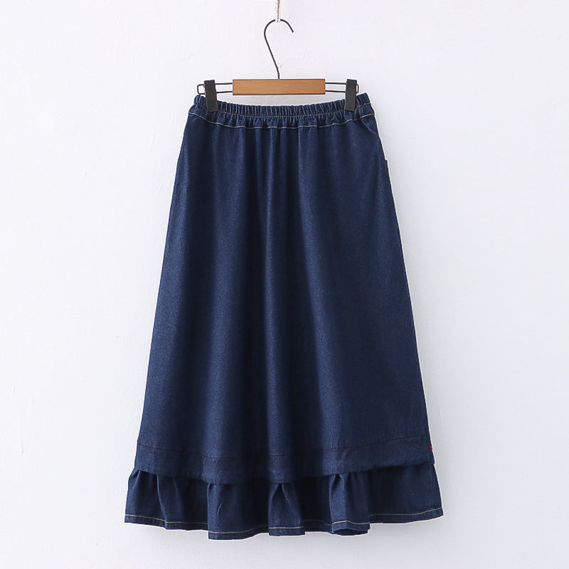 Fashion Embroidery Denim Skirt For Women