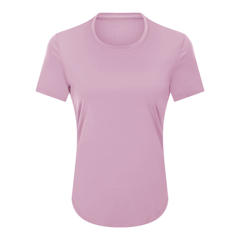 Simple Loose Brushed Yoga Ladies Short Sleeves