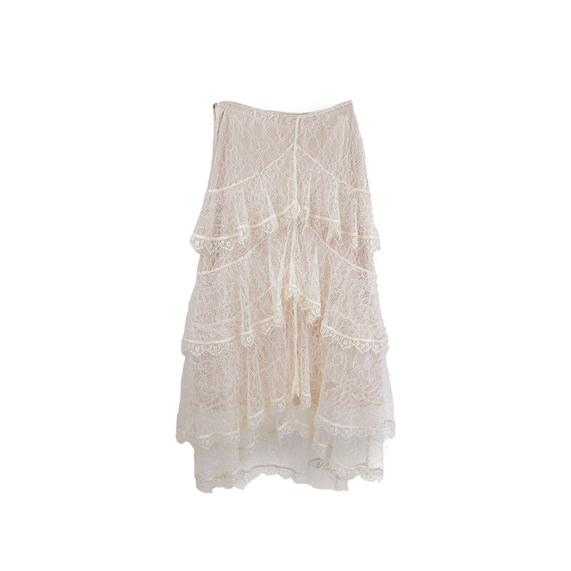 New Cake Layer Lace Midi Skirt