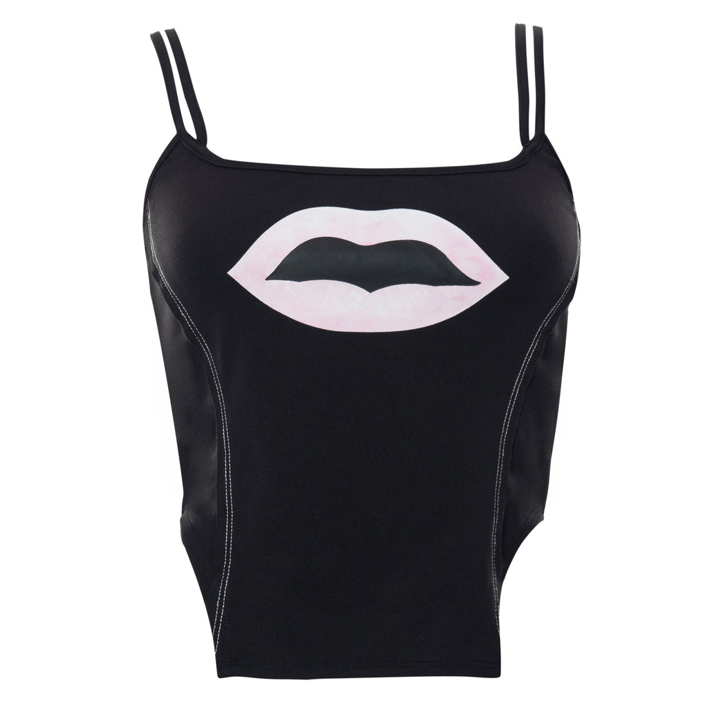Lip Print Sling Pullover Sleeveless Female