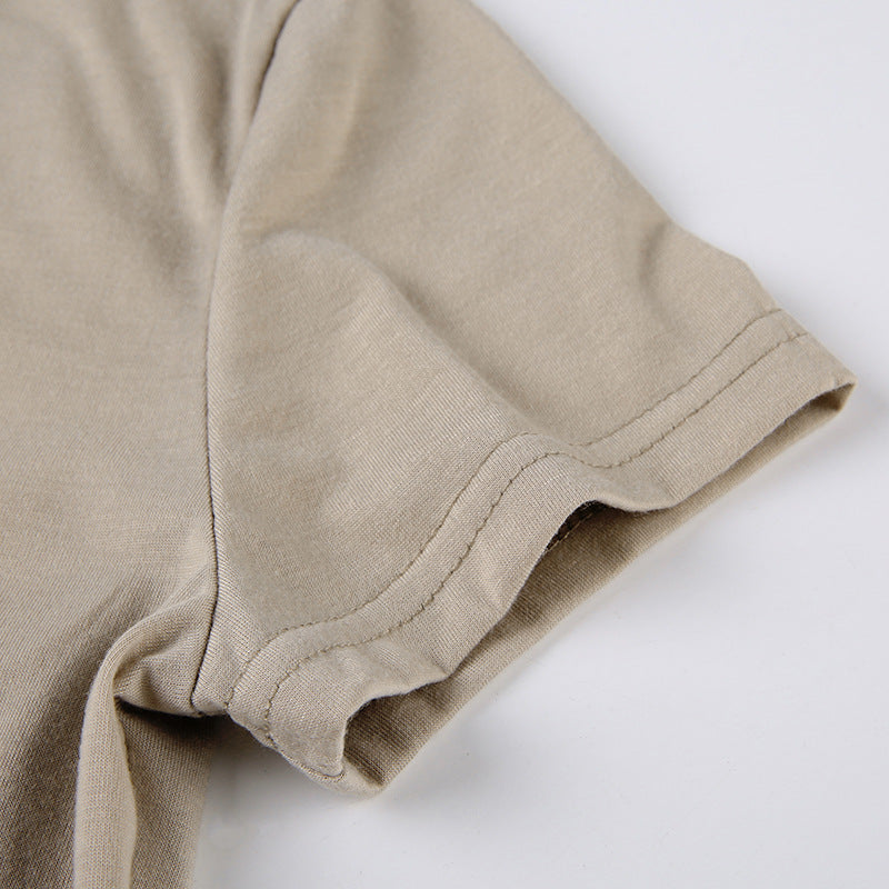 Fashionable Daily Versatile Slim Fitting Short T-shirt
