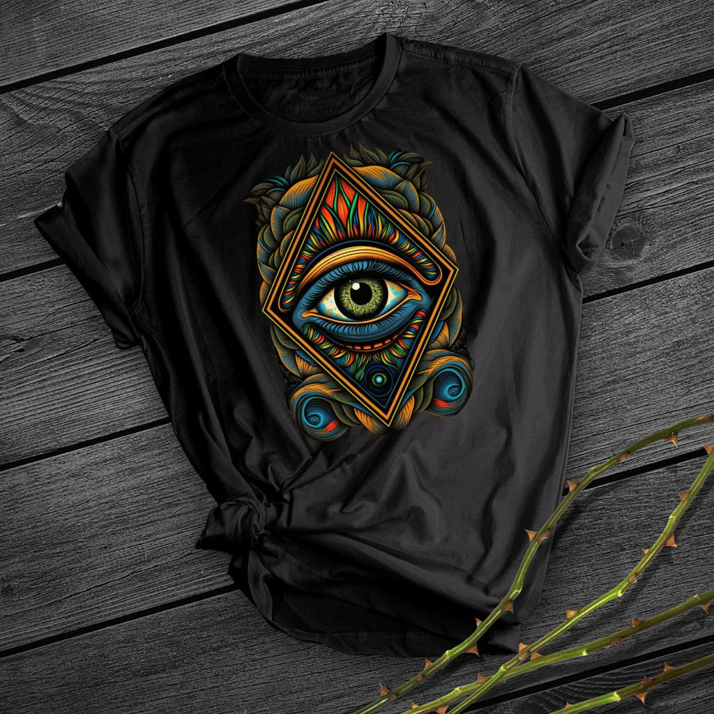 Simple Creative Printing Short Sleeve Mysterious Gaze