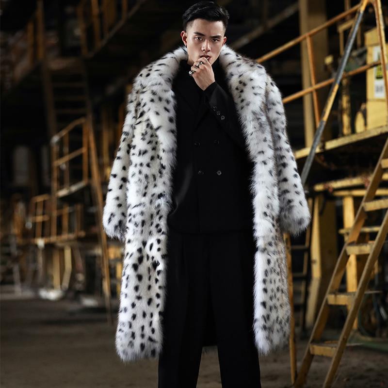 Men's Fur Coat Imitated Fox Fur Long Coat Men's Fur Coat Imitated Fox Fur Long Coat