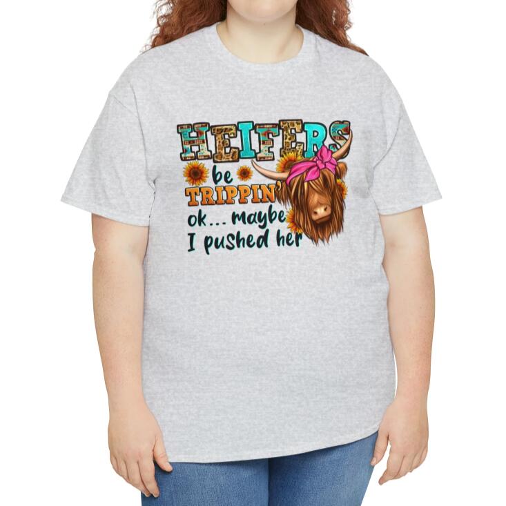 European And American Heifers Be Trippin' Classic Unisex Printed Casual Round Neck Short Sleeves T-shirt