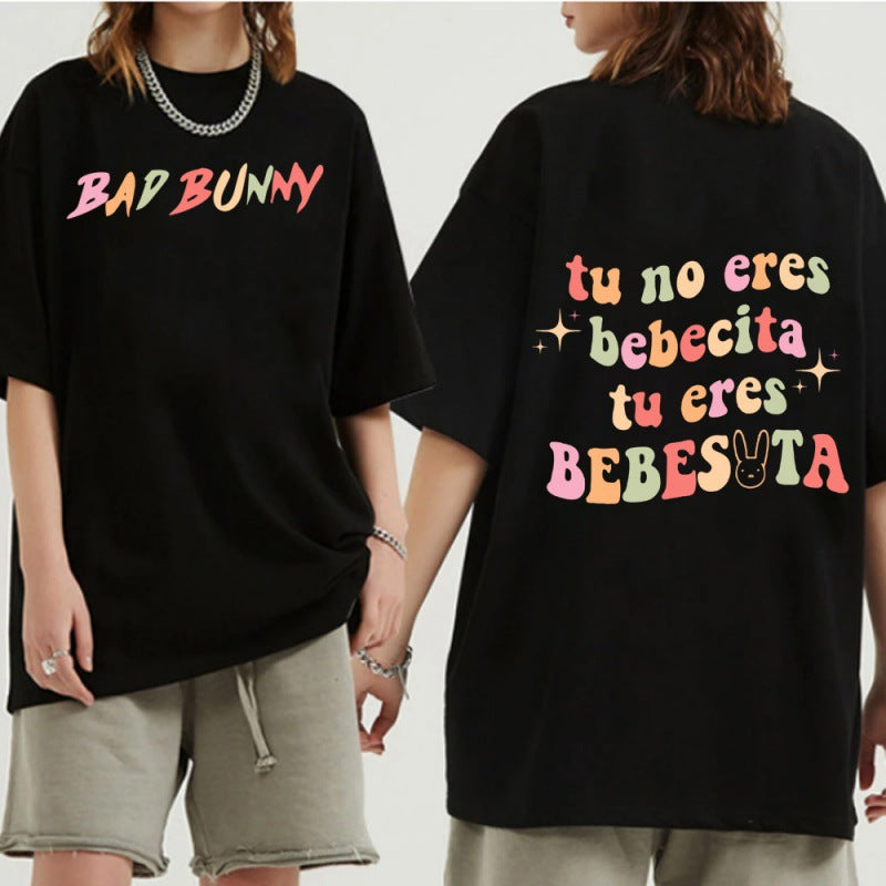 Bad Bunny Cartoon Letter Pattern Printing For Men And Women