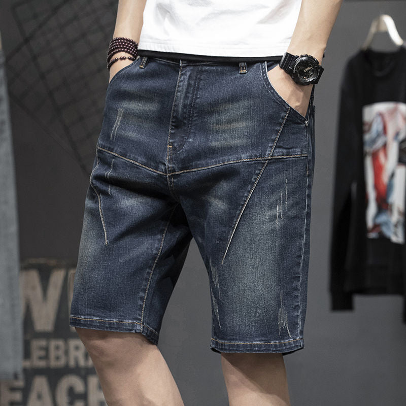 Thin Stretch Fat Five-point Denim Shorts Men Thin Stretch Fat Five-point Denim Shorts Men