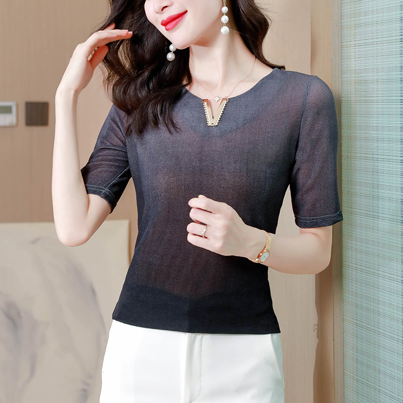 Fashion Gradient Pullover Slim Fit Shirt