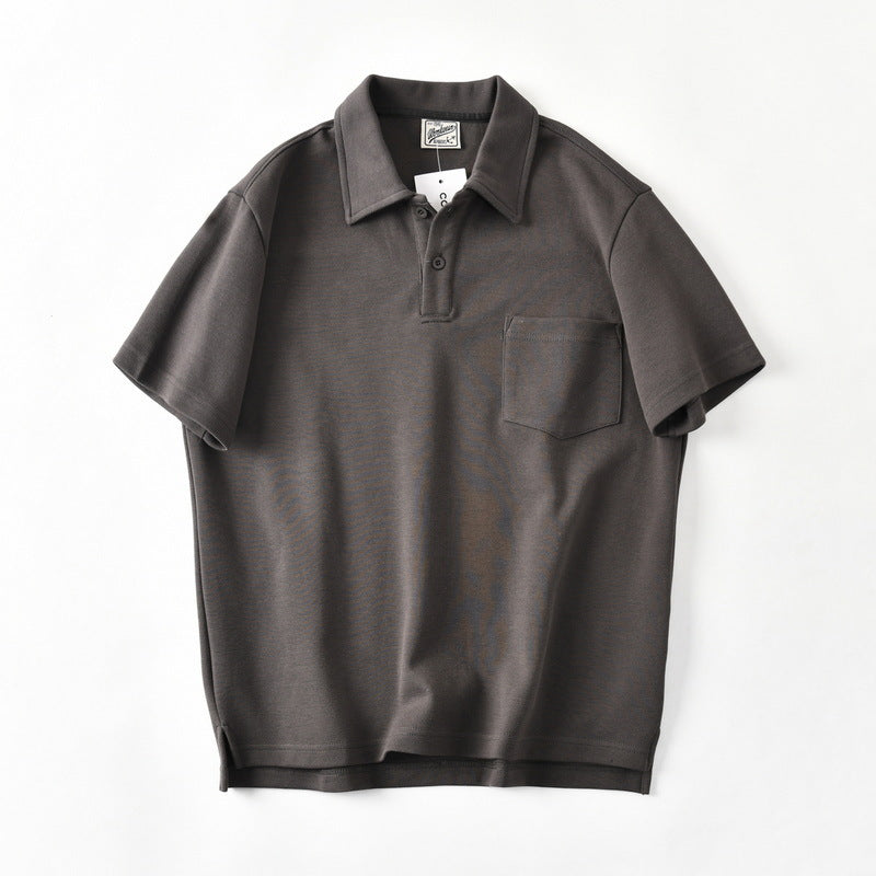 Cotton Loose Silhouette Casual Polo Shirt Men Cotton Loose Silhouette Casual Polo Shirt Men