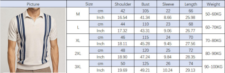 New Men's Summer Stripes Short-sleeved Sweater Slim Lapel Casual Polo Shirt For Men
